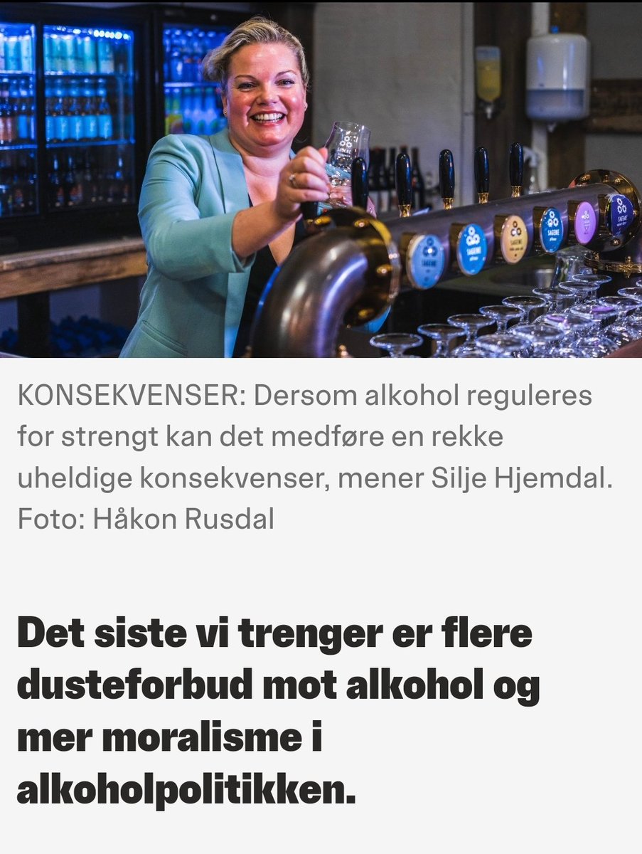 14. mai: Listhaug (Frp) kaller meg naiv fordi jeg støtter legalisering av cannabis.

22. august: Hjemdal (Frp) kaller meg moralistisk fordi jeg støtter en litt strengere regulering av alkohol. 

Veien fra naiv rusliberalist til moralistisk mørkemann var ikke så lang, gitt.
