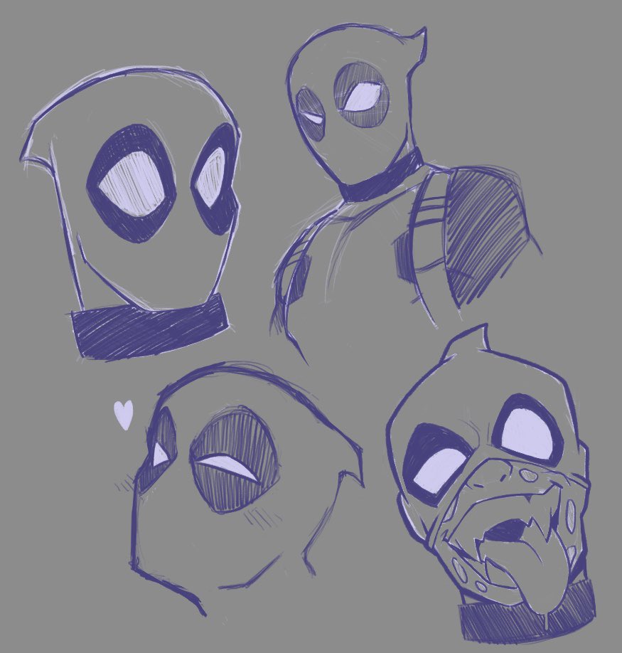 skullybone_'s tweet image. Okay I don’t usually draw humans but Deadpool has me in a chokehold rn so I’m trying aaa- #Deadpool