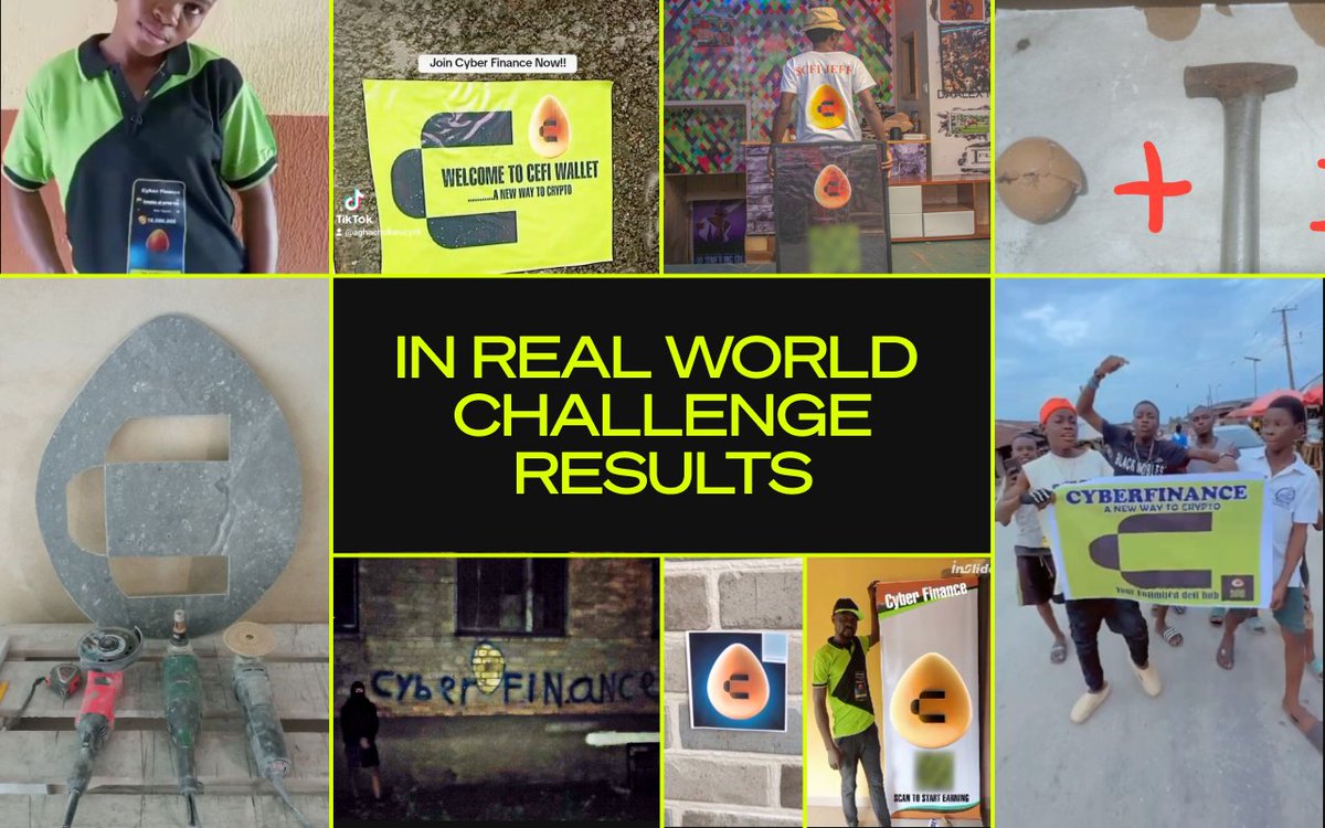 💰 $1000 IRL Challenge: Results Are In!

🚀 From hand-painted eggs and stickers adorning cities worldwide, to custom merchandise, artistic creations, and spontaneous flash mobs

👉 See more there: t.me/CyberFinanceNe…
