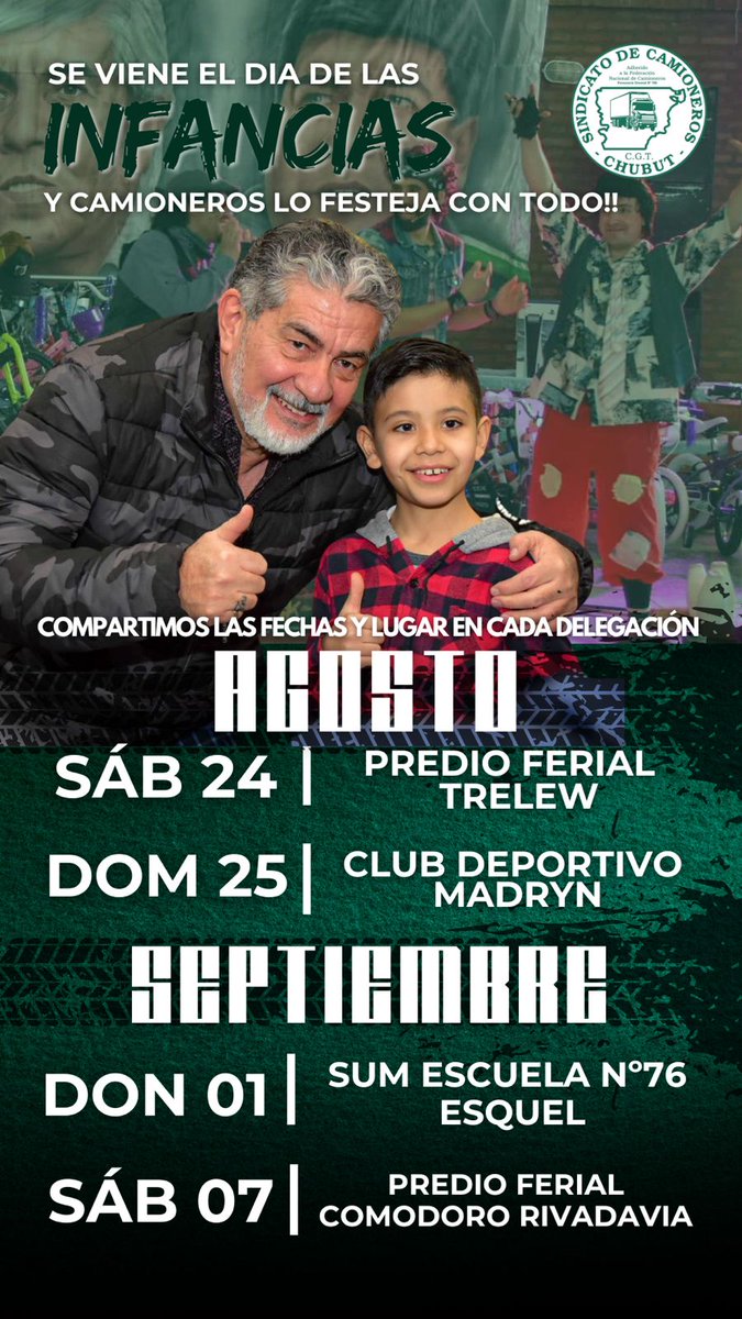🎙️ Jorge Taboada, secretario general del Sindicato de Trabajadores Camioneros de Chubut, habló sobre los festejos por el Día de las Infancias organizados por el gremio.

📻 Nos escuchas a través del 90.3 en Comodoro, 88.3 en Trelew y 88.5 en Madryn.