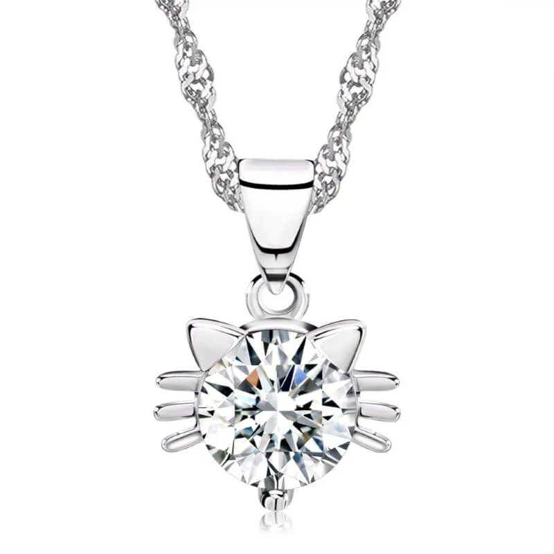 KittySensations's tweet photo. Cubic Zirconia Cat Necklace (Sterling Silver Plated) - White or Purple CZ - Your Choice ($29.78): https://t.co/T3CCMDjDJn https://t.co/twkKboK9dD