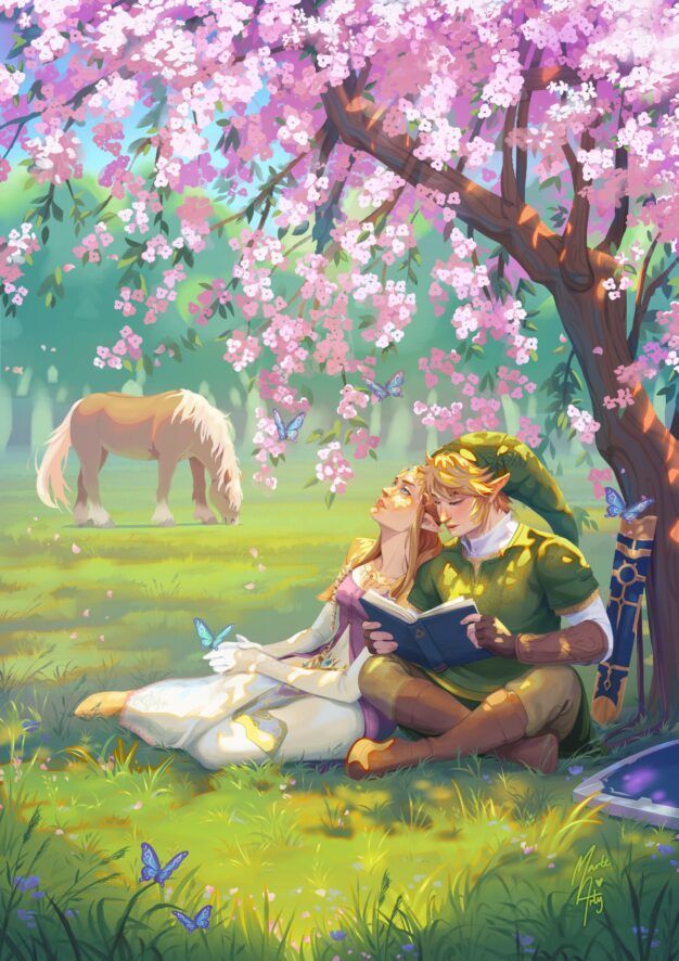 ZeldaUniverse's tweet photo. "Illustrator and comic creator, MarteArty, captures the pair in a different light, embracing bright colors and peace long after the events that pulled them into darkness."

Yuga's Art Gallery: A Moment's Rest #YugasArtGallery #Zelda #TwilightPrincess 
https://t.co/jxOBEqZv59 https://t.co/Ovo1QPqgW0