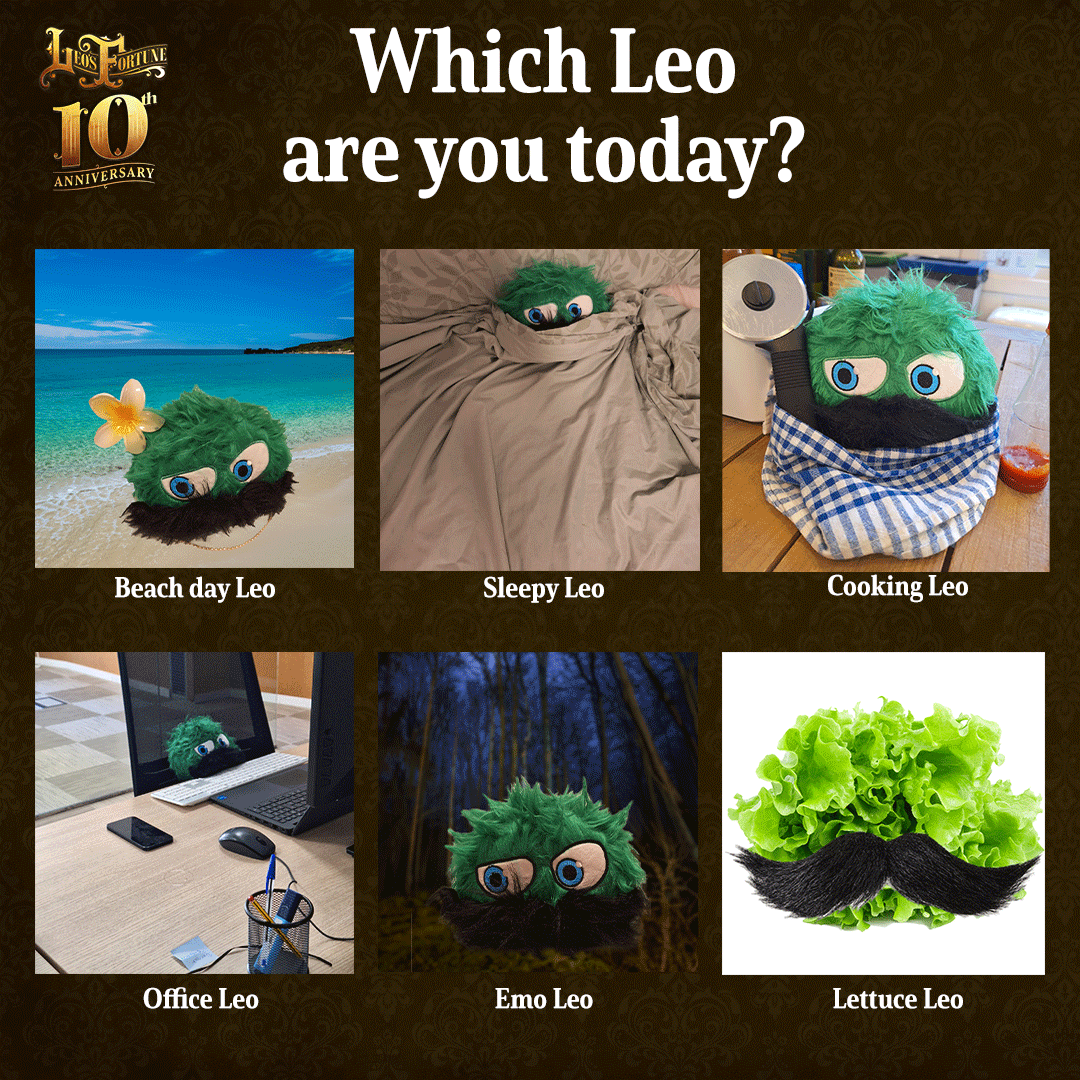 PlayLeosFortune's tweet photo. Which Leo are you today? 🌟

I'm embracing my inner sleepy Leo 😴 Feeling like a couch potato all day long 🥱
How about you? Are you the office Leo or maybe the emo one?
Share your Leo vibe and see what other users say!🔥

https://t.co/uoeD5Hsire

#LeosFortune10 #game" https://t.co/fwucuGJIw3