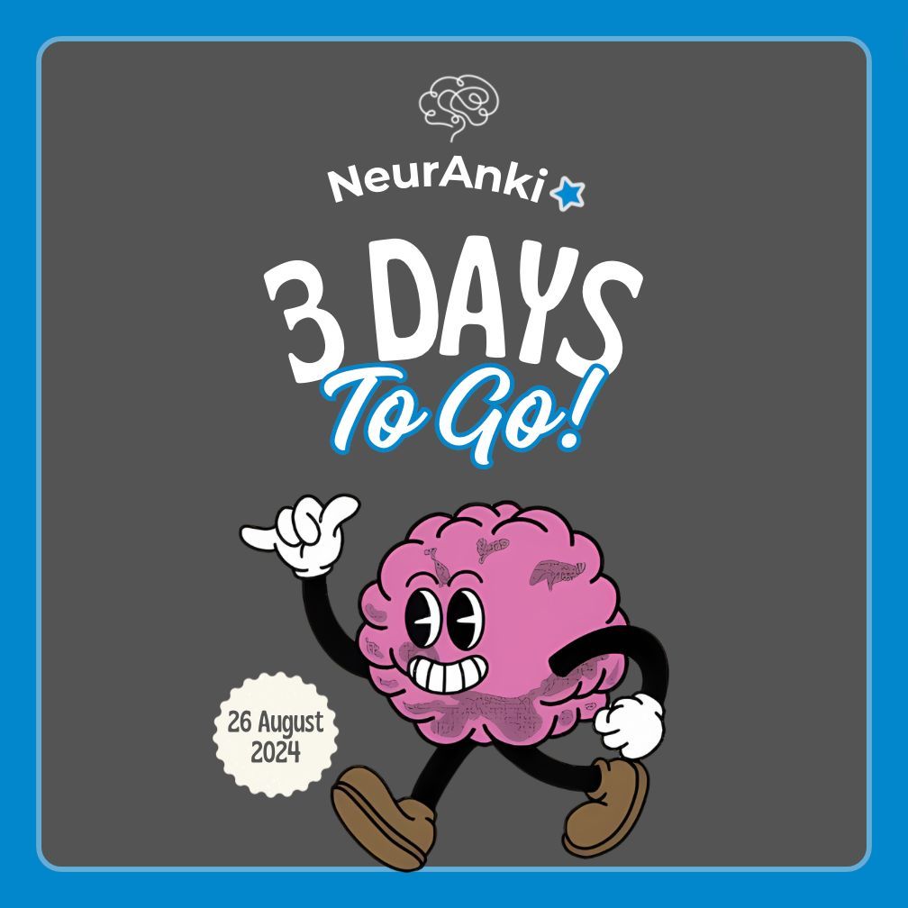 neuranki's tweet photo. Just 3 days left until the release of Neuranki! Get ready to boost your memory and learning efficiency. 🚀 #neuranki #nmatch #neurology #ABPN #RITE #medtwitter #flashcards #neurologist https://t.co/PR2TSKcCYW