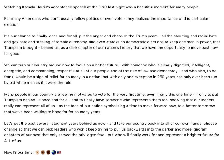 ChrisLeJeune44's tweet photo. #KamalaHarris
#PutThePastBehindUsNow
#TheEndOfTrumpism
#ToABetterFuture
#ForAllOfUs https://t.co/2r1rDBPD9S