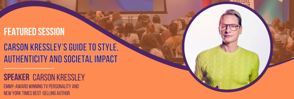 Join Emmy-Award-winning TV personality, style expert, and best-selling author Carson Kressley as he dives deep into the intersection of personal authenticity, style, and cultural impact. 

Register Here: ow.ly/Kzs550T4gJH

#Culture #CarsonKressley #Events