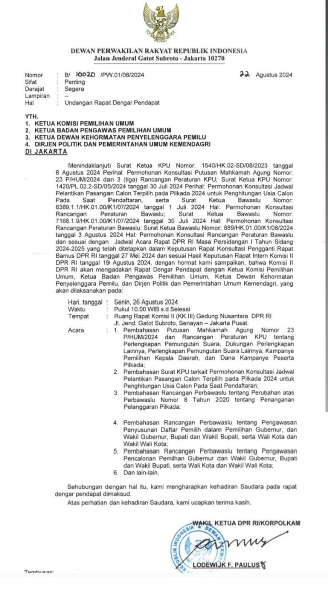 RayhanSultanD's tweet photo. @Rexthatch Temen2 semua, mohon jangan lengah &amp; tetap kawal. Hari Senin akan ada RDPU dg agenda bahas Putusan MA di DPR. Tolong tetap waspada &amp; suarakan! Khawatir ketok palu diam2 https://t.co/YGQMjRMkwa