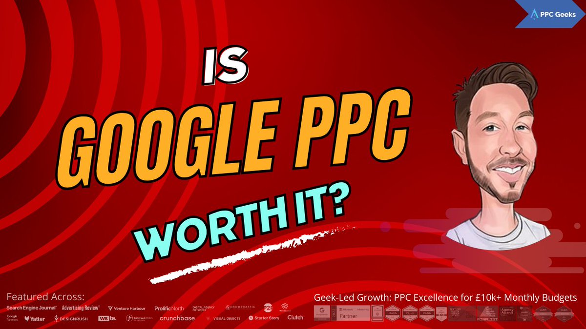 PPC_Geeks's tweet image. 🚀 Is Google PPC worth it? Join Dan from PPC Geeks as he breaks down the power of #GooglePPC to boost your ROI &amp;amp; drive targeted traffic! 🎯 

Watch now: youtube.com/watch?v=FG3mrW…

#DigitalMarketing #PPC #ROI #MarketingTips #PPCGeeks 💡