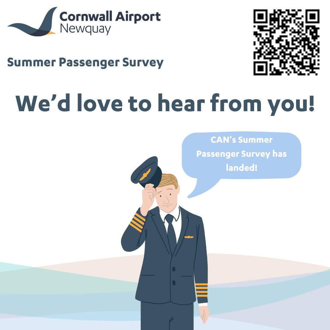 Help us shape the future of your travel experience at Cornwall Airport Newquay! ✈️ 

You'll be giving us valuable insights that help improve customer experience! 

Let's make flying from Cornwall even better together! 🤝

Scan below or see shorturl.at/1KjKk for the survey.