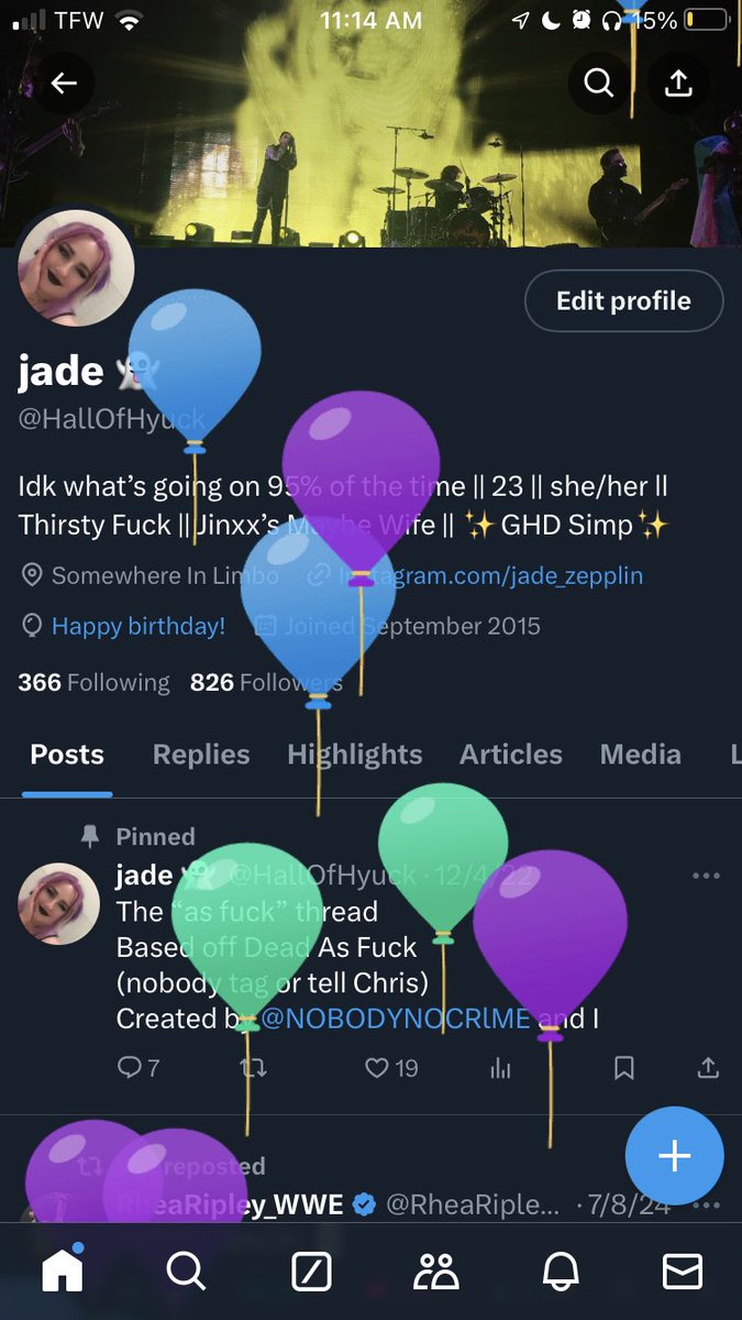 HallOfHyuck's tweet photo. Balloons 💜 https://t.co/cUsKhXUoLF