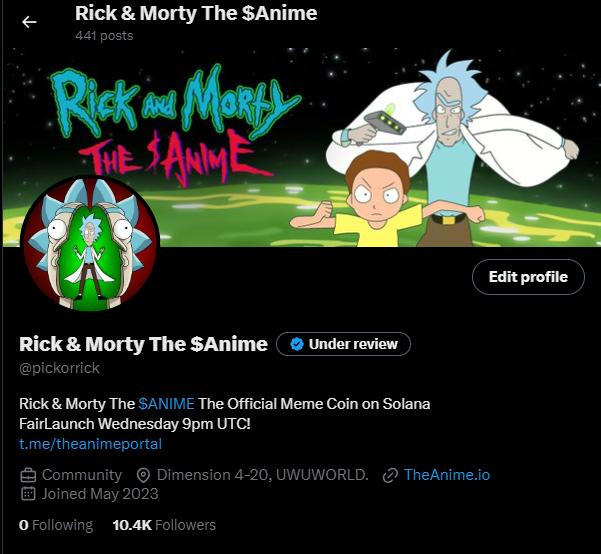 Rick & Morty The $Anime tweet media