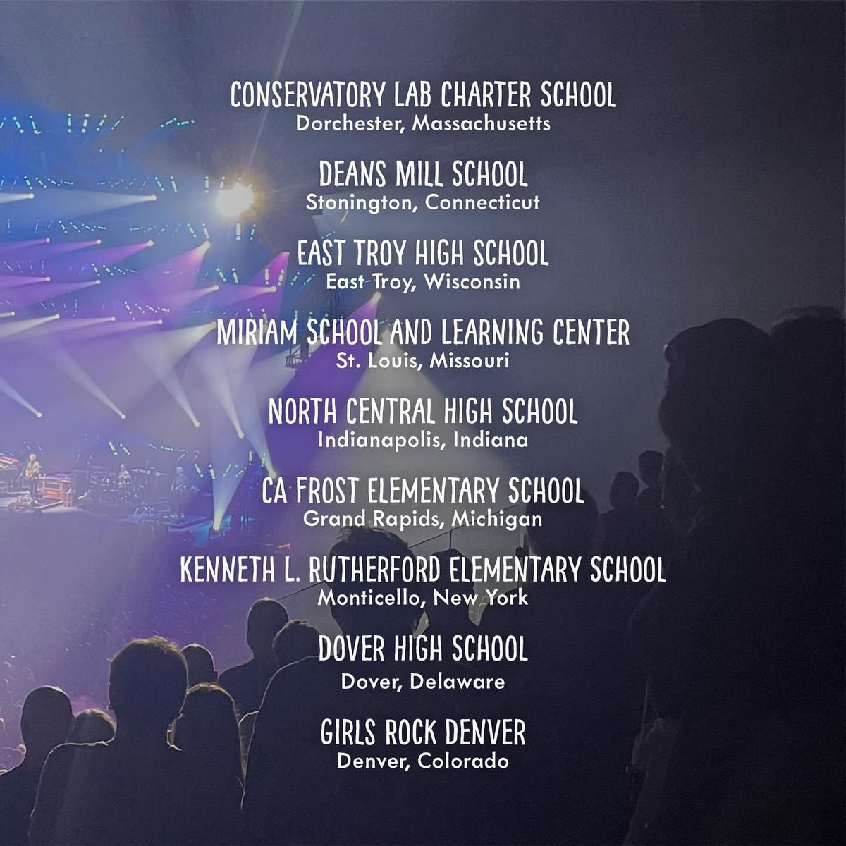mbirdfoundation's tweet image. In celebration of Phish’s 2024 summer tour, the Mockingbird Foundation is proud to announce that we are sending an unsolicited $2,000 Tour Grant to nine different music education programs, one near each venue on the tour.