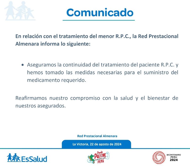 CONUCPeru's tweet photo. ¡Después de 7 días sin  tratamiento vital, Rodrigo finalmente recibió su medicina hoy! 🙏 Ahora, es crucial que @EsSaludPeru asegure su suministro semanal sin interrupciones.
Gracias a todos por su apoyo, 💪🏼 y a #ESSALUD por reanudar el tratamiento.

#SalvemosARodrigo https://t.co/d3neUjlA4A