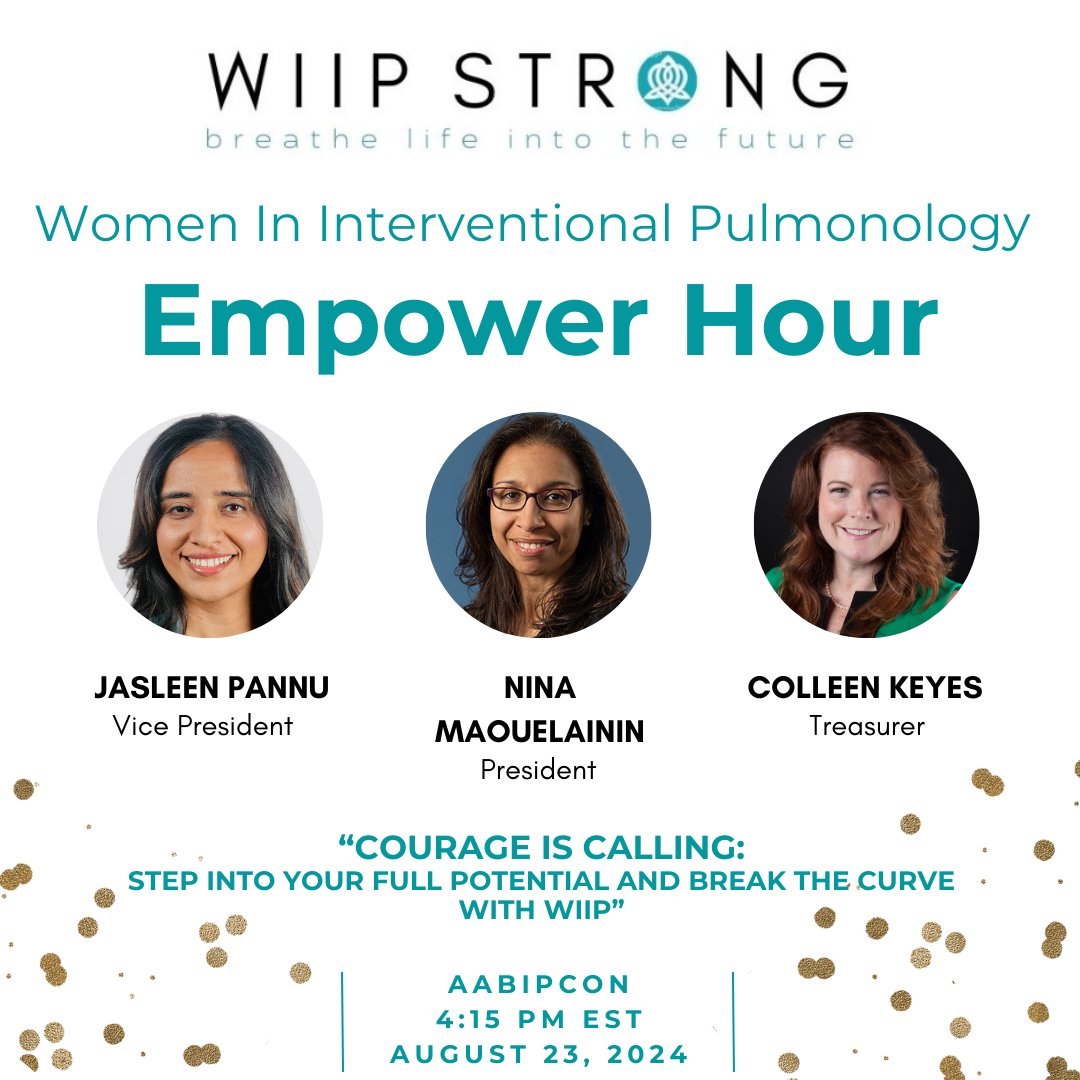 WiIP_WomeninIP's tweet photo. Don't forget, TODAY is our WiIP Empower Hour at #AABIPCON 2024!! We will be announcing our next Rising Star and hearing from our Executive Board Members. Drs. Nina Maouelainin, Jayleen Pannu, and Colleen Keyes.

#WiIPstrong #Risingstar #EmpowerHour #womenempoweringwomen https://t.co/OBV8ll3YNA