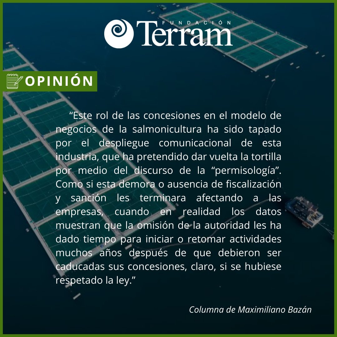 [📝OPINIÓN] En columna para <a href="/biobio/">BioBioChile</a>, Maximiliano Bazán, explica cómo la falta de fiscalización y sanción de los organismos públicos ha permitido a salmoneras iniciar o reanudar actividades por encima de los plazos que establece la ley.  

👉shorturl.at/iSOsO 

🧵(1/5)