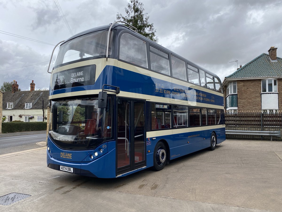 delainebuses's tweet photo. Introducing the latest addition to the fleet which arrived this week and will enter service on September 1st. ADL E400City AD74 DBL (177) is the second of this type to enter the fleet and will primarily be deployed on the 101 102 Bourne - The Deepings - Peterborough service https://t.co/FNtxzJqkd0