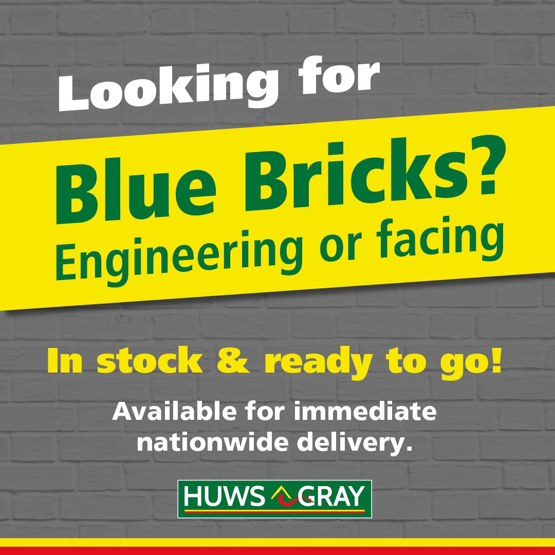 We’ve got stacks of blue bricks in stock and ready to go for immediate nationwide delivery – not a phrase you hear often these days. 🧱
 
Either pop into your local branch, phone us or order online here: huwsgray.co.uk/building-mater…