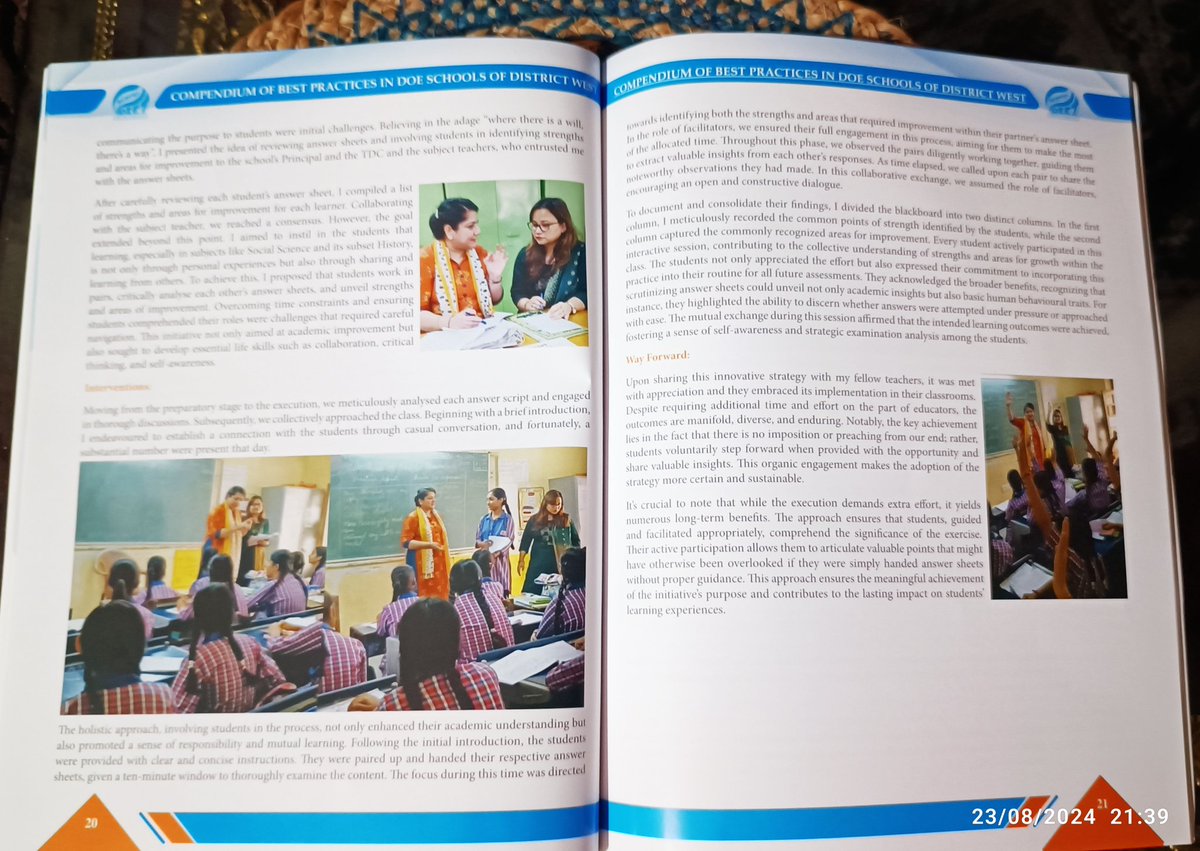 'Compendium of Best Practices in DOE Schools' launched today by the worthy faculty <a href="/DIETRNDELHI/">DIETRNDELHI</a> I am full of gratitude to share that my article also published in it. I want to pay my sincere thanks to Dr. Deepika Malhotra madam &amp; Dr. B. P. Pandey sir for trusting me
#HardWorkPays
