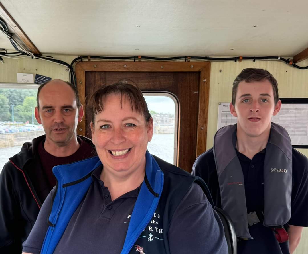 Maidoftheforth's tweet photo. When we say we're a family business, we mean it! It’s not just family-owned—it's family-run. Meet Jo, our Asmin Assistant; her husband, Alex, our Trainee Skipper; and their son Ewan, our newest. At The Maid, it truly is a family affair!
#MaidoftheForth #OriginalAndBest https://t.co/1pMbXeZiZi