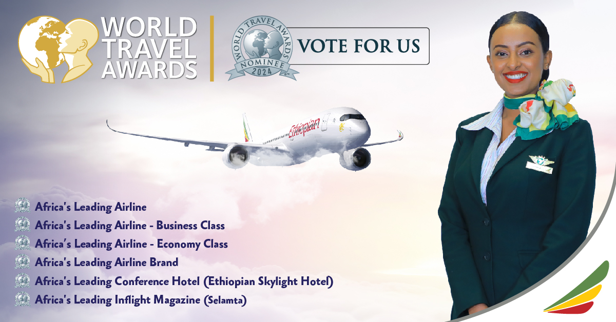 flyethiopian's tweet photo. We are excited to announce that Ethiopian Airlines has been nominated for the World Travel Awards in six Categories: ‘Africa’s leading Airlines 2024’, ‘Africa’s Leading Airlines Brand 2024’, https://t.co/9Xbbh0DYjK