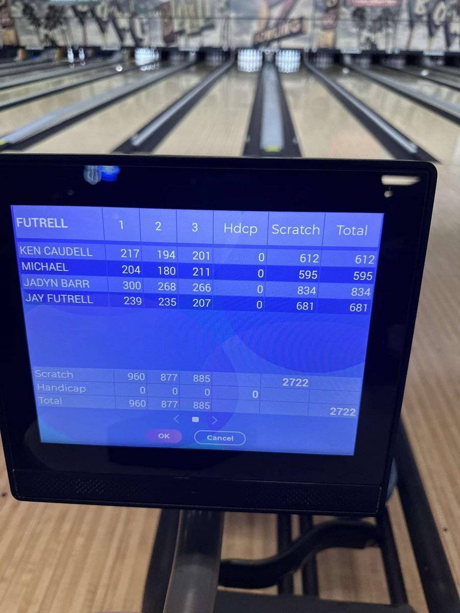 OUKSBOWLING's tweet photo. HUGE shoutout to OU Brave Jadyn Barr with massive 300/834 last night in league throwing the @MotivBowling Fatal Venom all night! 
#Braves #Motiv #Bowling https://t.co/EpJIjhp3UI