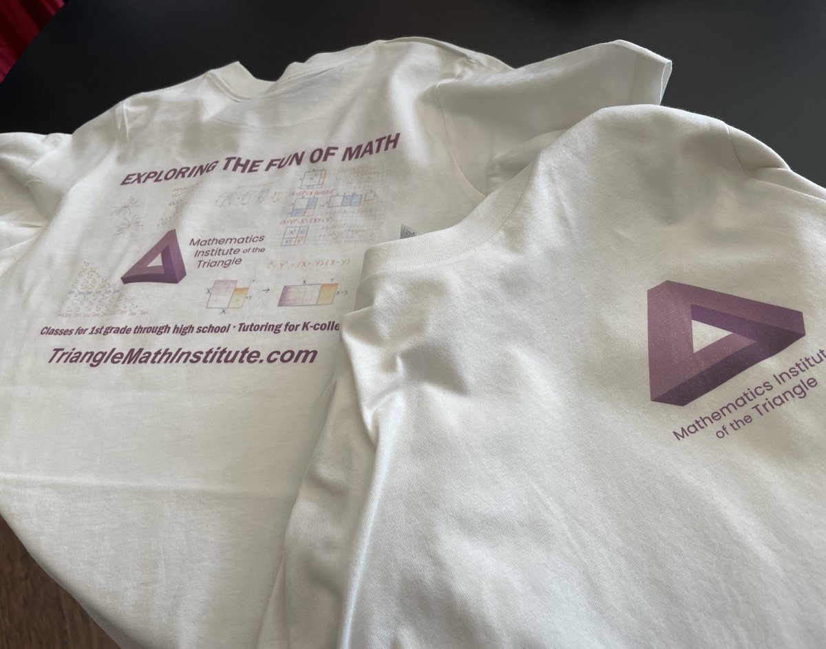 triangleMath's tweet image. Today our classes start! We’re picking up tshirts for each student. #mtbos