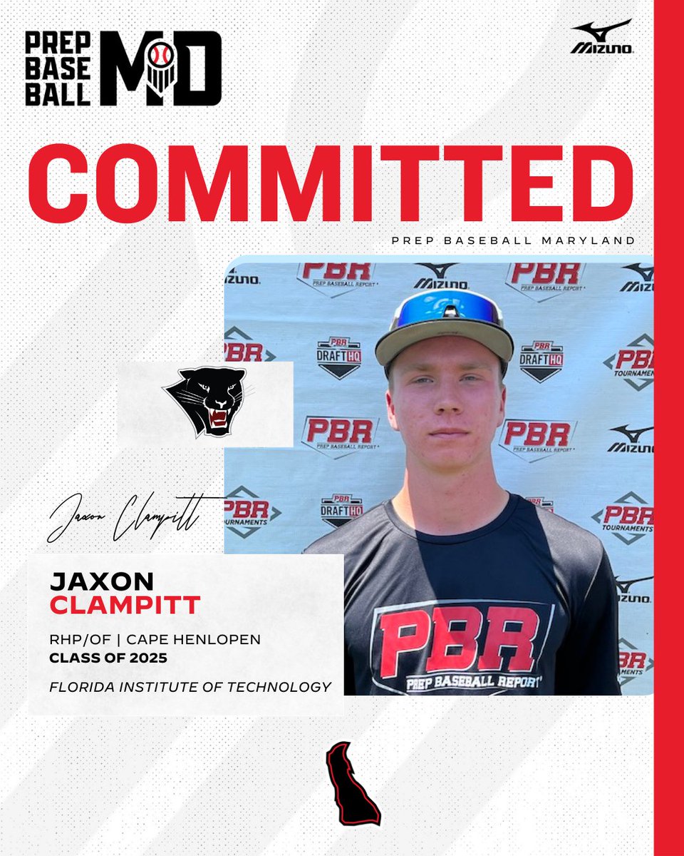PrepBaseballMD's tweet image. 🚨 Commitment Alert 🚨

'25 Jaxon Clampitt (@CapeBase23) announced his commitment to Florida Tech early this month.

The impressive two-way showed strong actions on both sides this spring &amp;amp; summer.

📊 Events Attended: #MDPASI and #VATPG23

@JClam231 ➡️ loom.ly/8aJuZMw