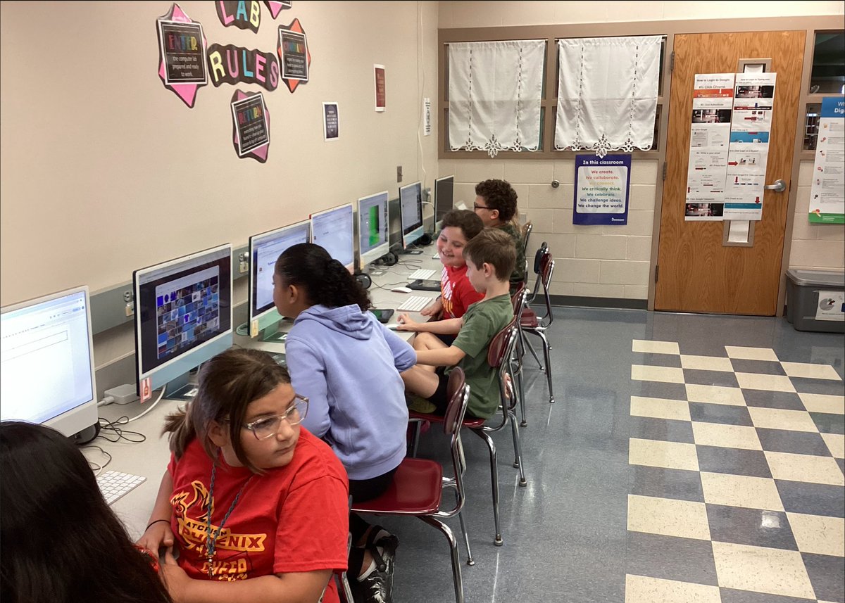 mortlara's tweet photo. The kids are rocking the first two weeks of school.  They have not forgotten anything.  Our morning crochet club is growing. #WeAre409 @doc_nuge @AtchisonPublic https://t.co/cYd3Q6FWU8
