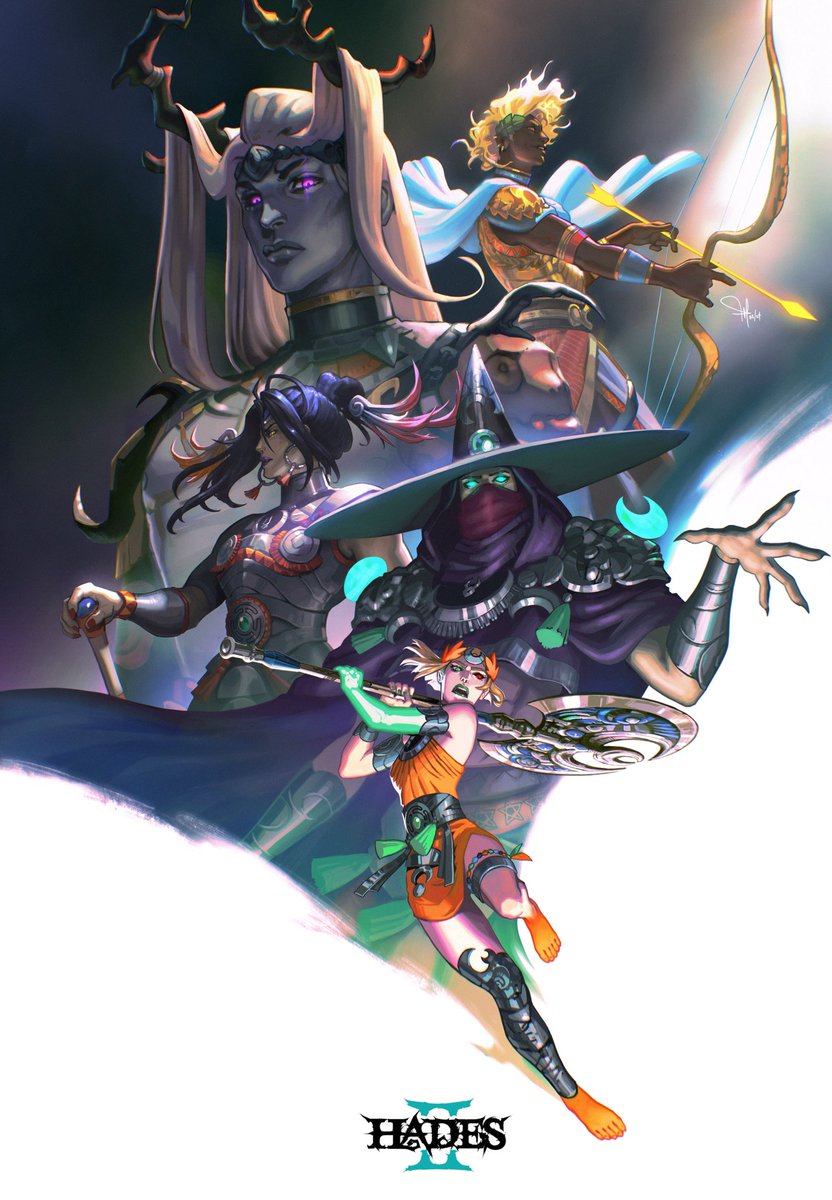 Death to Chronos 🔥 Been wanting to draw Hades II characters for a while. Here are a couple that I’m really looking forward to seeing in-game 💕

#HadesII #hades2 #hades2fanart #supergiantgames #melinoë #hecate #nemesis #moros #apollo #illustration #illustrator #visdevartist