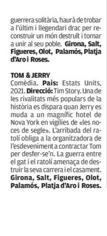 LafondLa52872's tweet photo. "Tom i Jerry" es va estrenar als cinemes catalans el 26/03/2021 i distribuït per @WarnerBrosSpain. La pel·lícula va ser doblada al català.
#TomIJerry #DoblatgeCatalà @gencat @rigobandini #JoséJavierSerrano @ivanlabanda #RogerPera #AlbertoMieza @neihei @mutsuda #ElisabetBargalló https://t.co/voTXOdGtkY