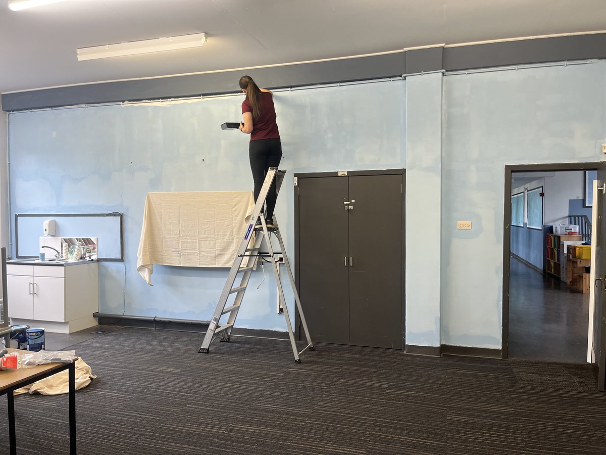 MissSzula's tweet image. A sneak peek of our summer project 👀

We can’t wait to reveal our new ‘Learning Labs’ to our pupils very soon! ✨ @CadderPrimary 

#WorkingProgress #GlowUp