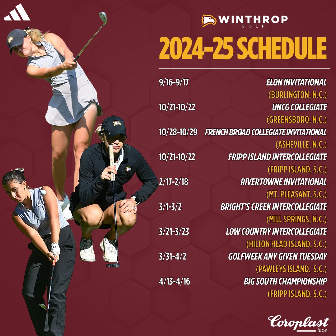 The 2024-2025 Schedule is here! ⛳️🦅

#BigSouthWGOLF #ROCKtheHILL