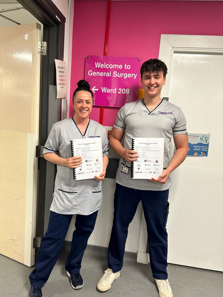 It’s that time again when Year 3 students gain the blue uniform. 

Ward 208 wish to thank Kelly and Ethan for being such great student nurses and being valuable members of our team. 

Best of luck to you both, as you commence your new posts and this new journey. 

<a href="/NHSGrampian/">NHS Grampian</a>
