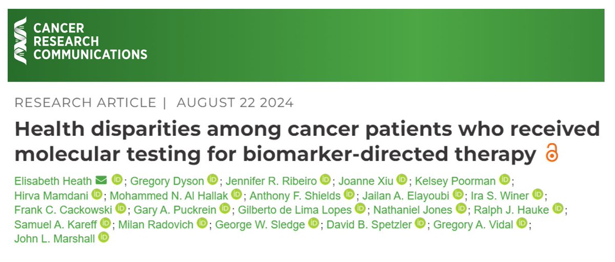 RueschCenter's tweet photo. New research by @EHeath4100, @KelseyAPoorman, @HirvaMamdani, @JoanneXiu, @WinerIra, @rhaukemd, @SamuelKareffMD, @GeorgeSledge51, @marshalj23 and others in @CRC_AACR. Learn more:
https://t.co/nxGpIJXbsB https://t.co/L51qHGyU5U