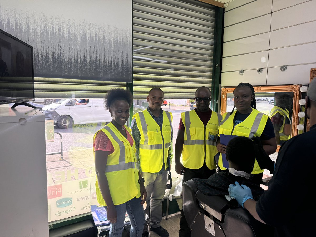 prepnprejudice's tweet photo. PrEP Lewisham Project Champions in Downham, London SE6. Quite an interesting experience engaging with the local community on streets, in salons and barber shops. #PrEP #sexualheath @LewishamCouncil @africadvocacy @lewishamlocal @LewishamHCP @LG_NHS https://t.co/ygV6UHSaFW