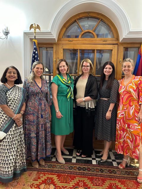 Ambassador Kristina A. Kvien (@usambyerevan) on Twitter photo I was delighted to host a dinner for fellow women mission leaders to give a warm welcome to the new German Ambassador to Armenia Claudia Busch.
<a href="/GERinArmenia/">German Embassy Yerevan</a> I was delighted to host a dinner for fellow women mission leaders to give a warm welcome to the new German Ambassador to Armenia Claudia Busch.
<a href="/GERinArmenia/">German Embassy Yerevan</a>