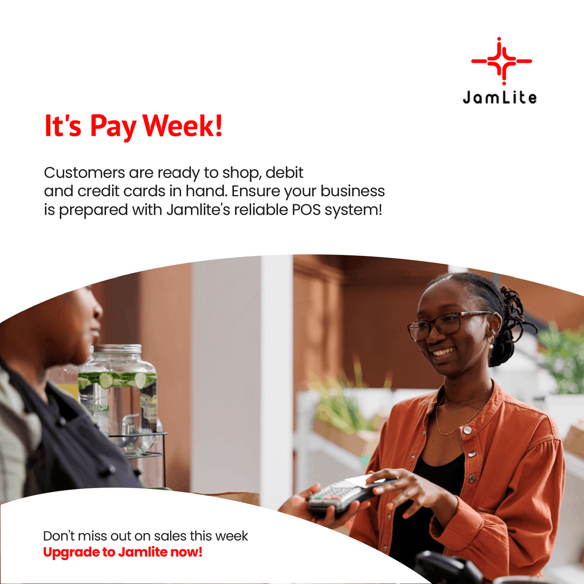 jamlitepos's tweet photo. It's the most wonderful time of the week! Ensure your systems are prepared for that Pay Week Rush!

Upgrade with Jamlite today! 

#PayWeek #ReadyToShop #POSSystem #BusinessSolutions #JamlitePOS
#CustomerSatisfaction #SeamlessTransactions #RetailReady #jamlite #jamliteja https://t.co/26zo3SRrzY