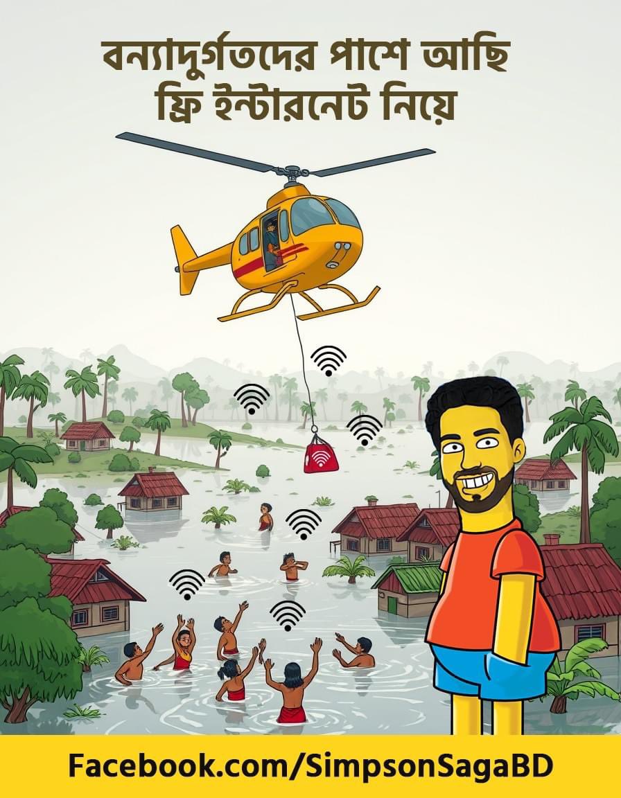 aaveensu's tweet image. বিদ্যুৎ বিহীন বন্যা কবলিত এলাকায় ফ্রি ইন্টারনেট দিচ্ছেন আমাদের মাননীয় টেলিযোগাযোগ উপদেষ্টা। এরা আবার সেরকম মেধাবী! #FloodInBangladesh #FloodCrisisBd #studentsprotest #quota