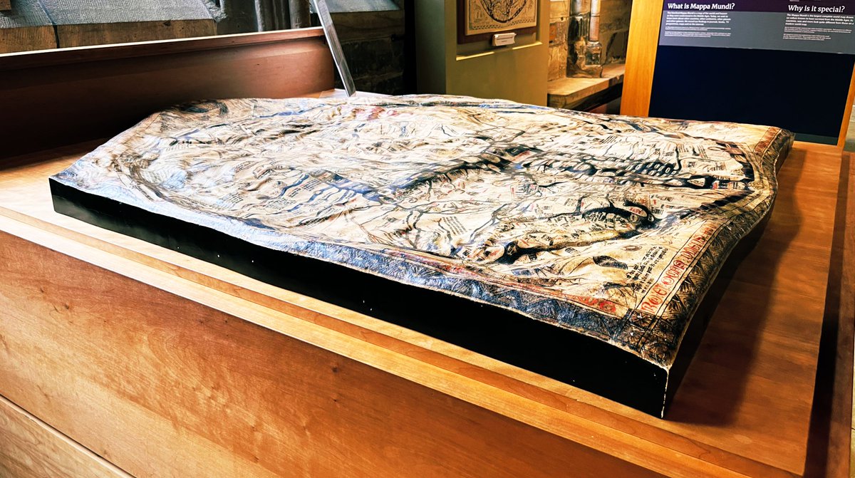 unityhistory's tweet image. Mrs S has finally made it to see that Mappa Mundi and the chained library in the beautiful Hereford Cathedral. We look at this map in year 7 and remember east is at the top not north! #historygeek @UnityBlackpool