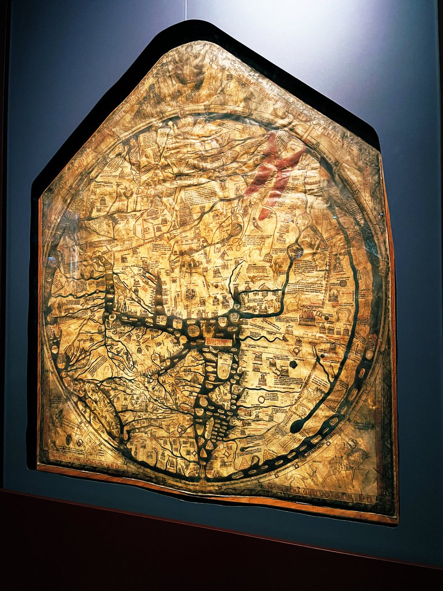 unityhistory's tweet image. Mrs S has finally made it to see that Mappa Mundi and the chained library in the beautiful Hereford Cathedral. We look at this map in year 7 and remember east is at the top not north! #historygeek @UnityBlackpool