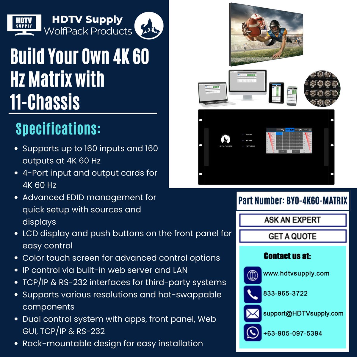 HDTVSupply's tweet image. Looking for a powerful, customizable video solution? Our WolfPack 4K 60 Hz Matrix Switchers handle up to 160 inputs/outputs in 4K. With
Scan the CODE to learn more.
#HDMISwitcher #ControlSystem #SmartControl #hdtvsupply #TechTips #WolfPack #AVSystems #SmartTech