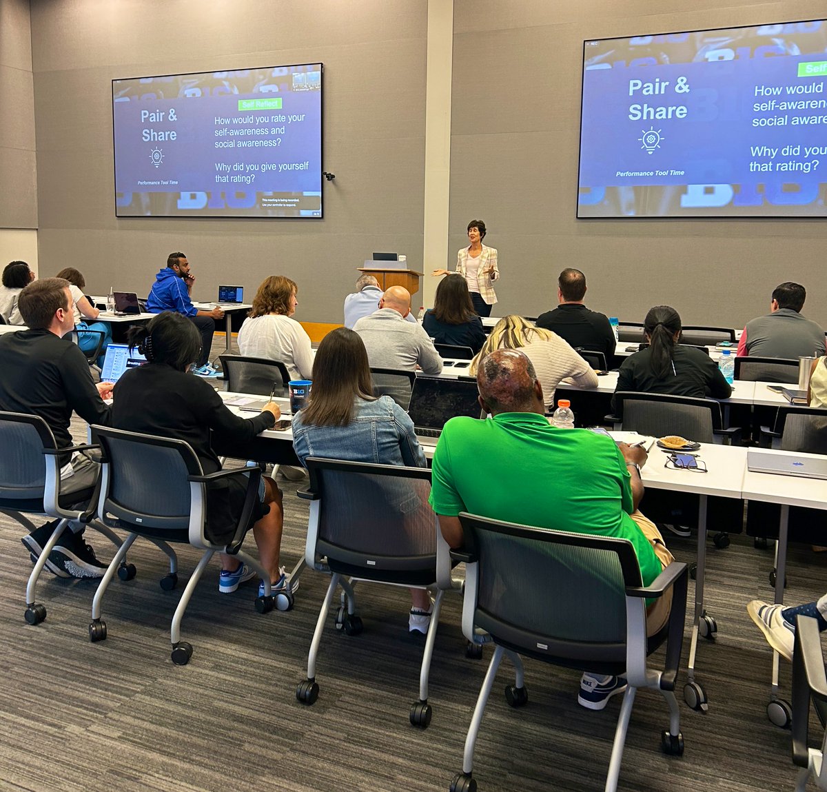 _WomenLeaders's tweet photo. Thank you to the @bigten for their partnership and engaging with us on so many levels!
We loved spending time with the team this week to help them develop their leadership brand and start the year off strong. https://t.co/Kh3v69DHDt