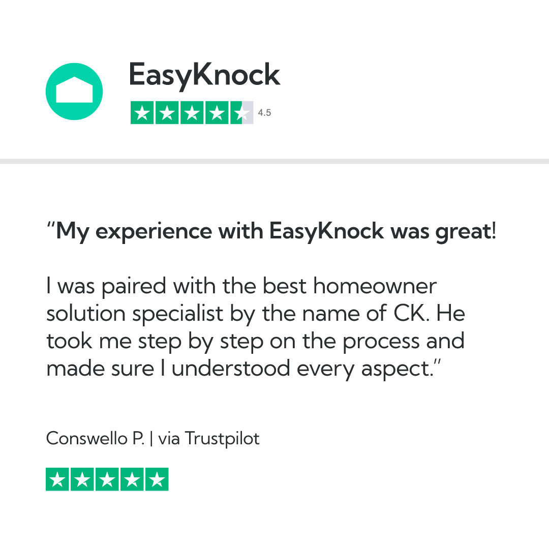 "Thanks for sharing your experience! We're thrilled to hear CK guided you through the process and made everything clear. Your satisfaction is our top priority! 🙌✨ #HomeownerJourney #EasyKnock"