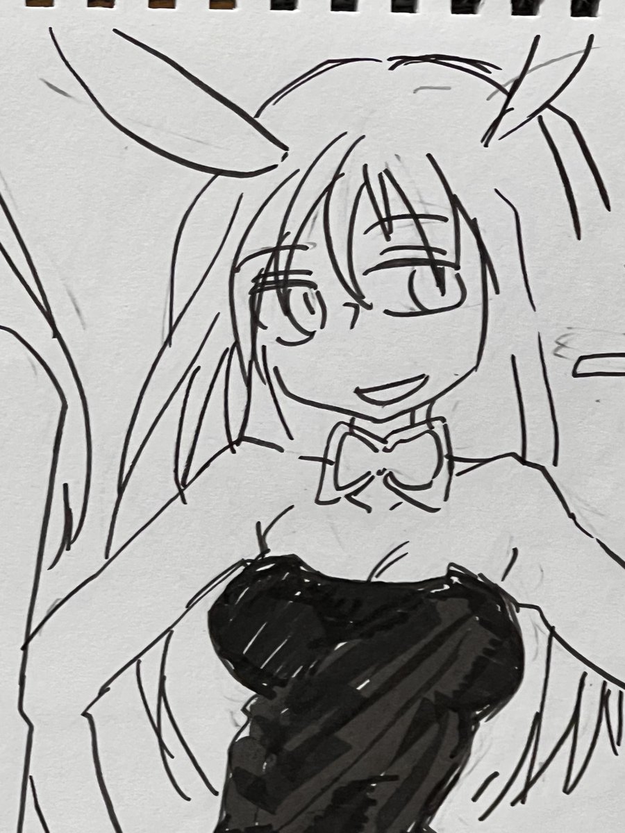 ビール飲みながら落書き バニー