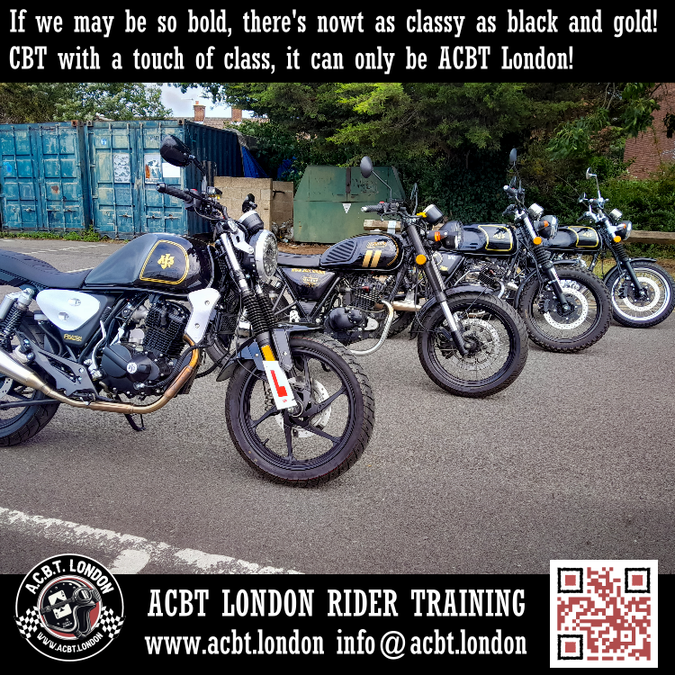 AcbtLondon's tweet photo. The combination of black and gold symbolises prestige and class. Why compromise? Treat yourself, you deserve a little luxury!
.
π https://t.co/kfvgeT9rBE βοΈ 0208 331 1103
.
ACBT London. Luxurious motorcycle training.
#cbt #motorcycleinstructor #motorbikelessons #cbtlicence #125cc #learnerbike #greenwich #blackheath #londonbiker #newbiker #motorbike #motorcycles #whatareyouwaitingfor #learntoride #motorcycletraining #welovemotorbikes #motorbikelover #scooterlife #bikerlife #motorbikelessons #motorbikelicence #cbtlicence #charlton #caferacer #ajsbarletta #ajstempestscrambler #ajsbilston #lexmotovaliant #ajstempest