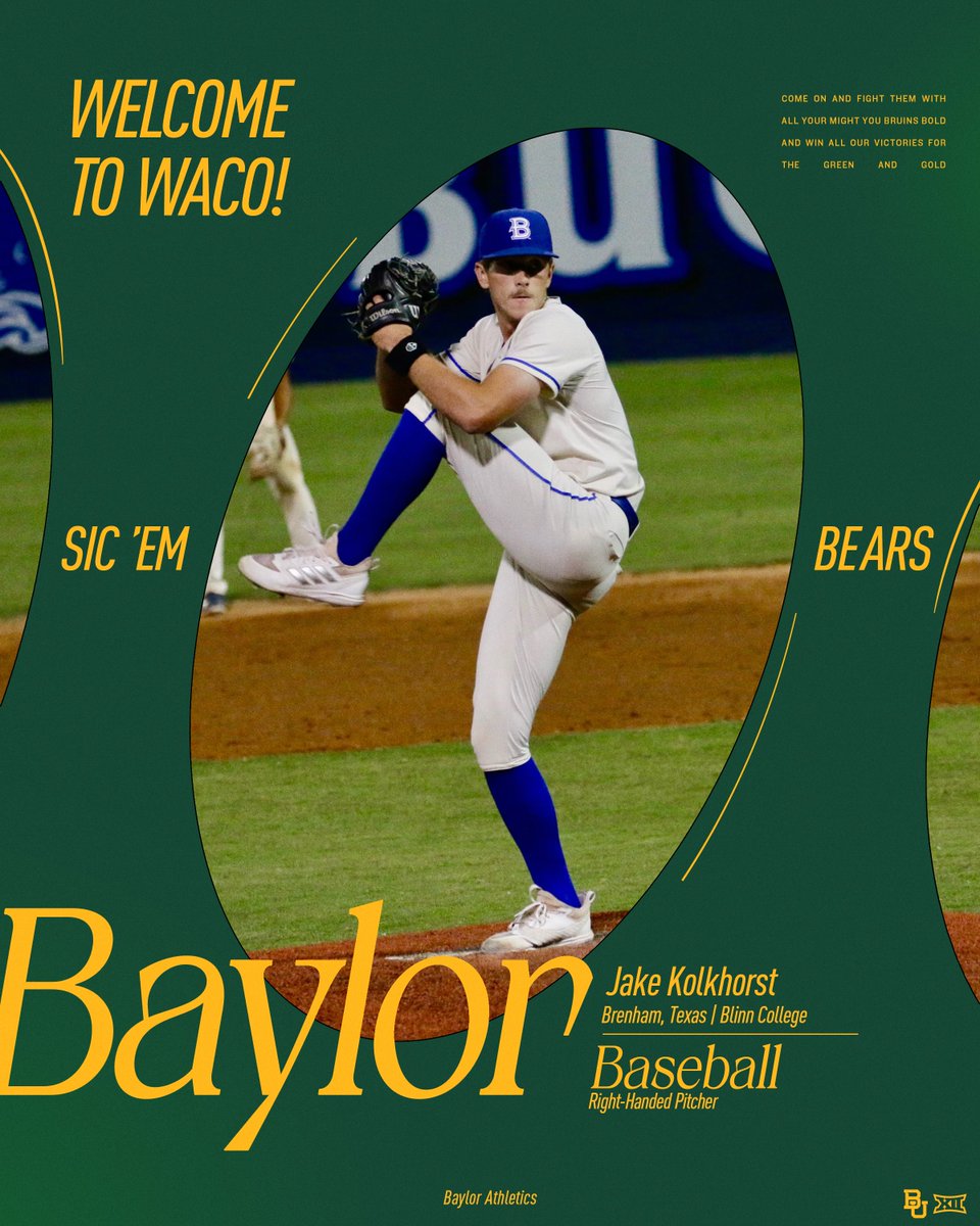Another Buc is heading to Baylor! 🔰

🔰 <a href="/JakeKolkhorst/">Jake Kolkhorst</a> 

#SicEm 🐻⚾️ | #Together
