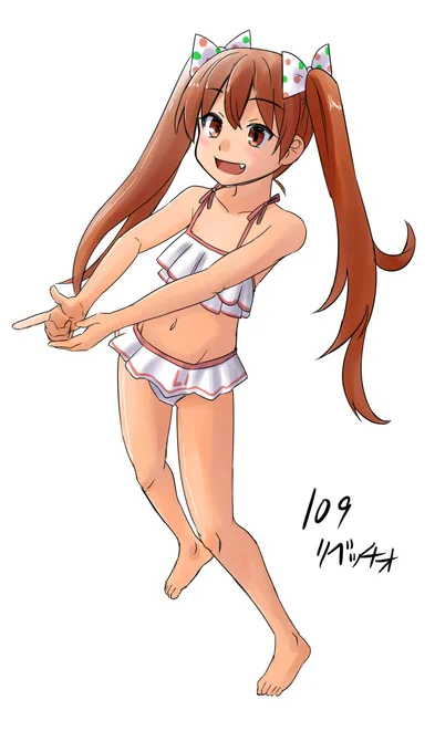 体を描く練習だからビキニ姿にせざるを得ない 109枚目      リベッチオ POSEMANIACS  さぼらん・・・ぞ  明日は5-4と5-5ボスマス出しだけやってまた待ち予定  #艦これ #nktrビキニで練習