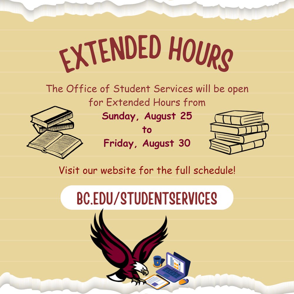 Visit our website for hours and details! 🦅 #BostonCollege