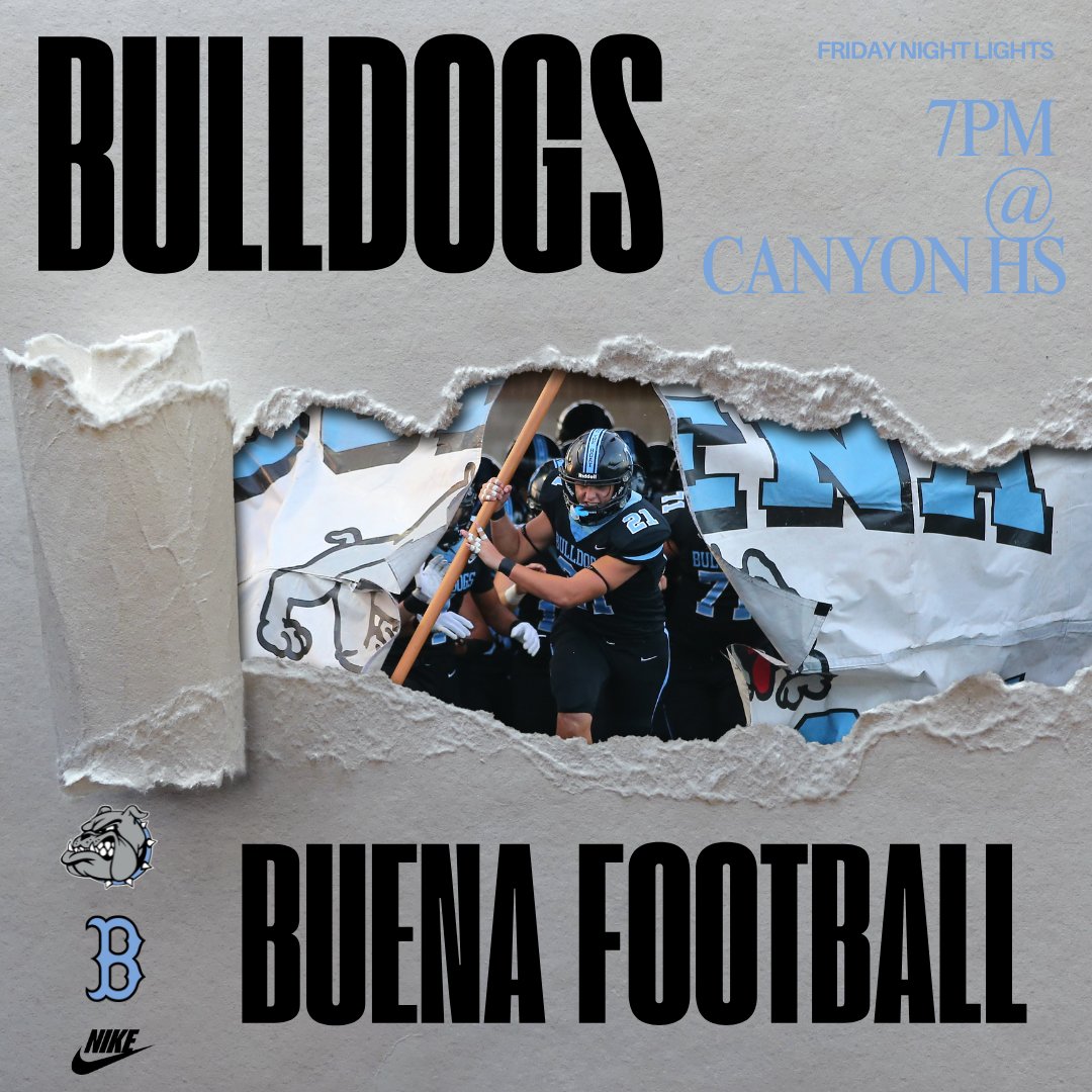 Buena H.S. Athletics (@buenaathletics) on Twitter photo Buena Football Game Day! 🏈
📍Santa Clarita, CA
🏟️ Canyon High School
⏰ 7pm
🆚 Canyon High School Cowboys
<a href="/vcspreps/">VCS Preps</a> <a href="/TheAcornSports/">Acorn Sports</a> <a href="/BuenaFootball/">Buena HS Football</a> <a href="/805HSFB/">805 High School Football</a> Buena Football Game Day! 🏈
📍Santa Clarita, CA
🏟️ Canyon High School
⏰ 7pm
🆚 Canyon High School Cowboys
<a href="/vcspreps/">VCS Preps</a> <a href="/TheAcornSports/">Acorn Sports</a> <a href="/BuenaFootball/">Buena HS Football</a> <a href="/805HSFB/">805 High School Football</a>