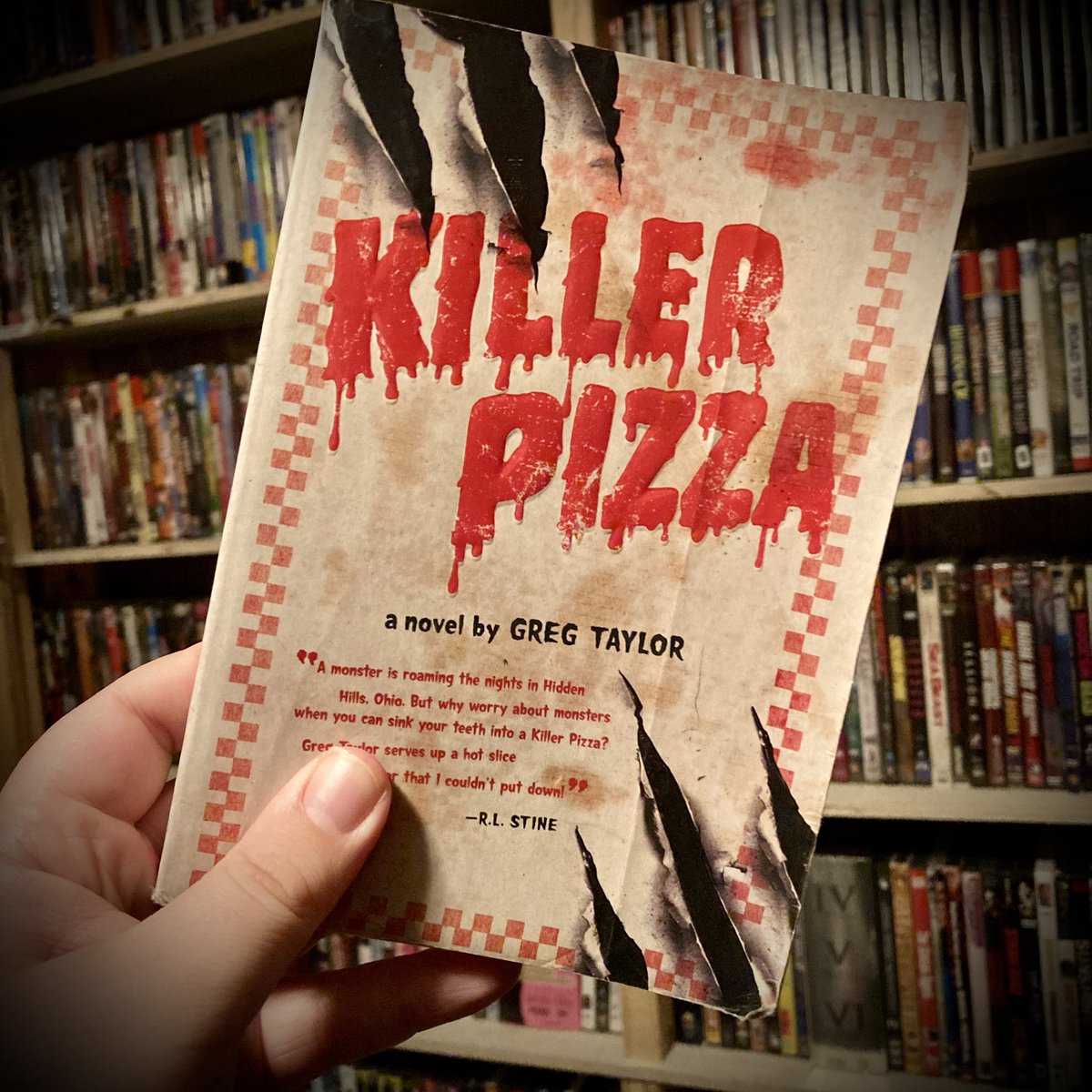 joe_danger's tweet photo. Iโve been eager to dive into the #KillerPizza #books ever since #AdamGreen mentioned them on his podcast. While the movies might never get made, at least I can enjoy the #stories. And check out that #RLStine endorsement! #GregTaylor https://t.co/6KwSX77XLR